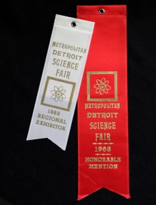 Metropolitan Detroit Science Fair award ribbons from 1968