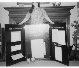 My mom with her science fair display